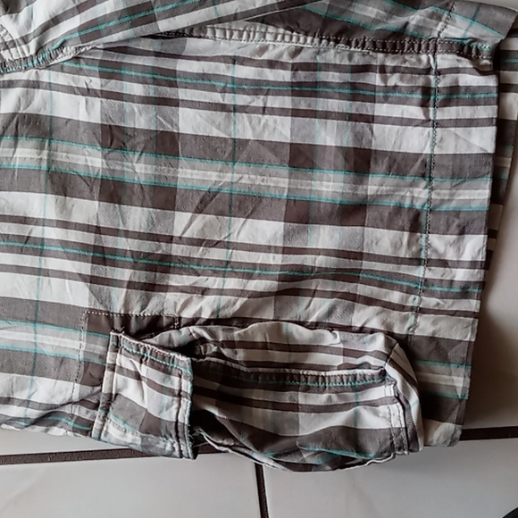 Mossimo Supply Co Men's Cargo Shorts Plaid Brown n Cream w Mint Stripe SZ 38 - Picture 4 of 16